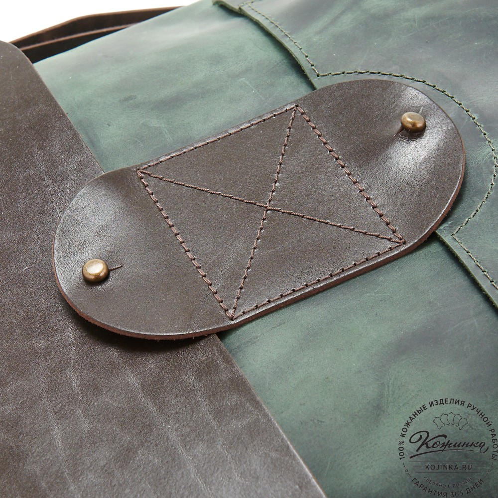 Кожаный рюкзак "Спэйс" (изумруд)